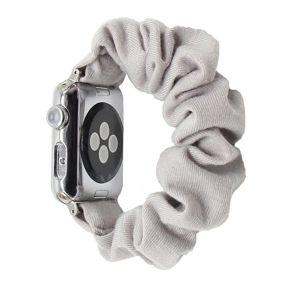 Cotton Elastic Scrunchies Smart Apple Watch Band 5 4 42mm 38mm For Girls Women Cotton Bands 40mm Series 5 4 3 2 1 44mm 40mm