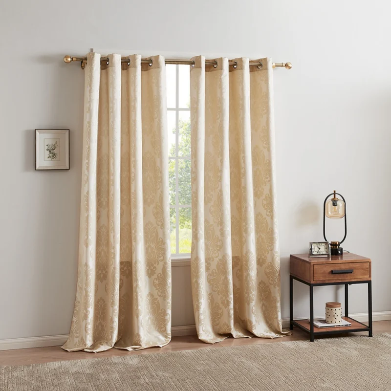

Simple Polyester Jacquard Curtain Printed Blackout Curtains Used for Hotel Living Room and Bedroom Curtains Decoration