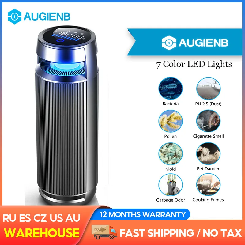 AUGIENB HEPA USB автомобильный очиститель воздуха отрицательные ионы для PM2.5
