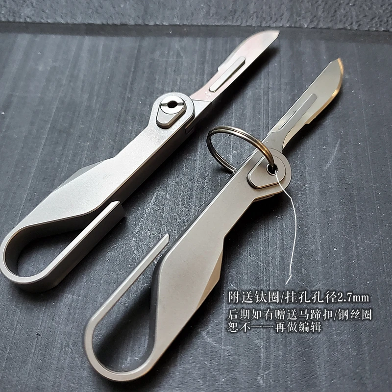 Titanium Alloy Scalpel No.3 Folding Knife  with Detachable Surgical Scalpel Blade Paper Cutting Art  Knife Unpacking Knife