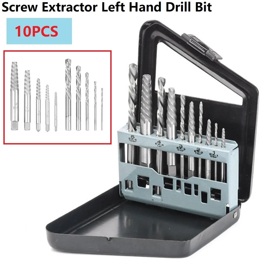 

10pcs Damaged Screw Extractor Drill Bit Extractor Drill Bit Set Broken Speed Out Bolt Extractor Bolt Stud Remover Tool