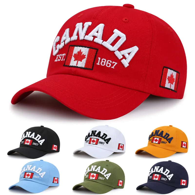 

New Spring Men's Baseball Caps For Women Embroidery Canada Maple leaf Cap Retro Casual Streetwear Cotton Casquette Snapback Hat