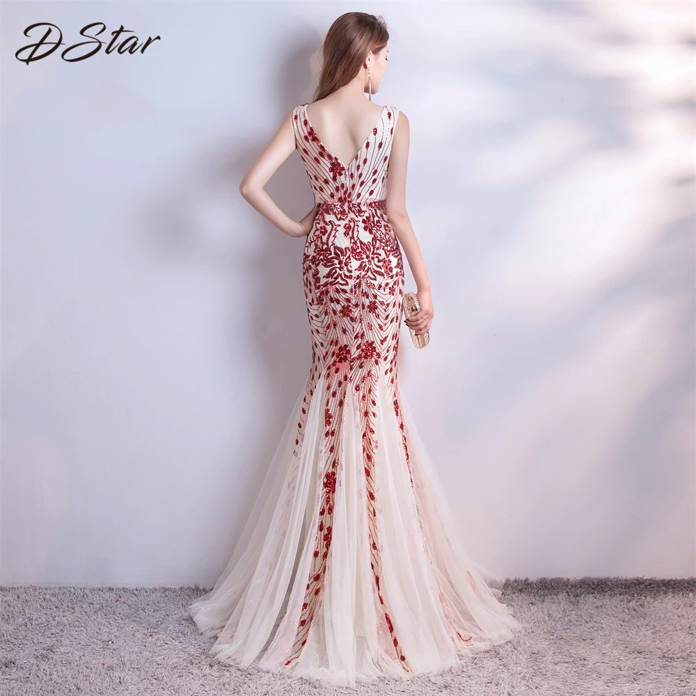 Новое Элегантное платье русалки с блестками vestido de festa сексуальное открытой