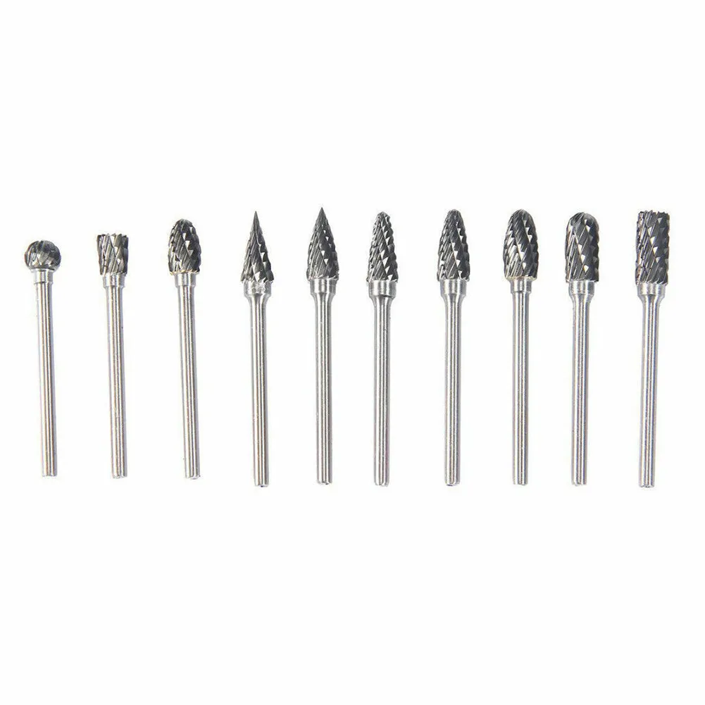 

1/4'' Burrs 10pcs Carbide Carving Bit DIY Drill Grinder Metalworking