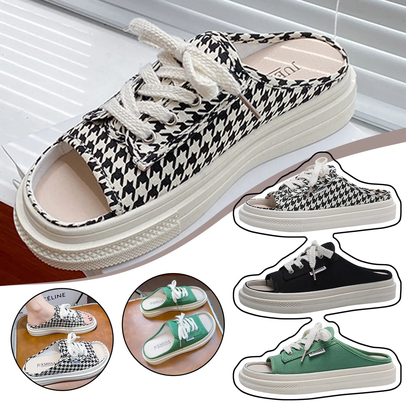 

Women's Sandals Lace Slippers Women's Summer Leisure Women's Flat-soled Sandals Non-slip Fashion Printed Flip-flops