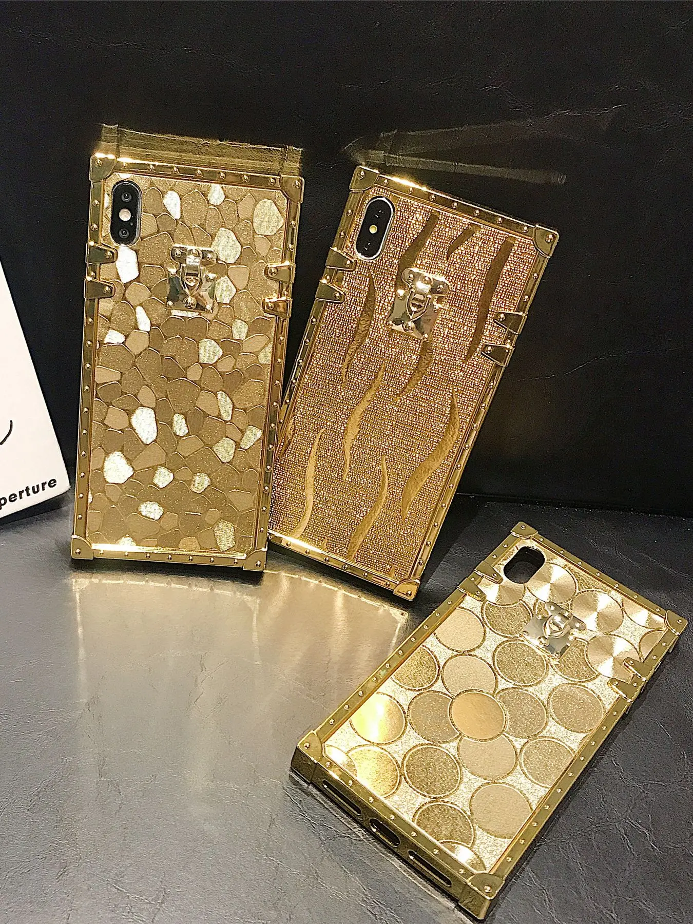 

Glitter Hot 3D Luxury Square Gold Phone Case for Samsung Galaxy Note 20 Ultra S20 S8 S10 PLUS S9 A71 A51 A70 Golden Soft Cover