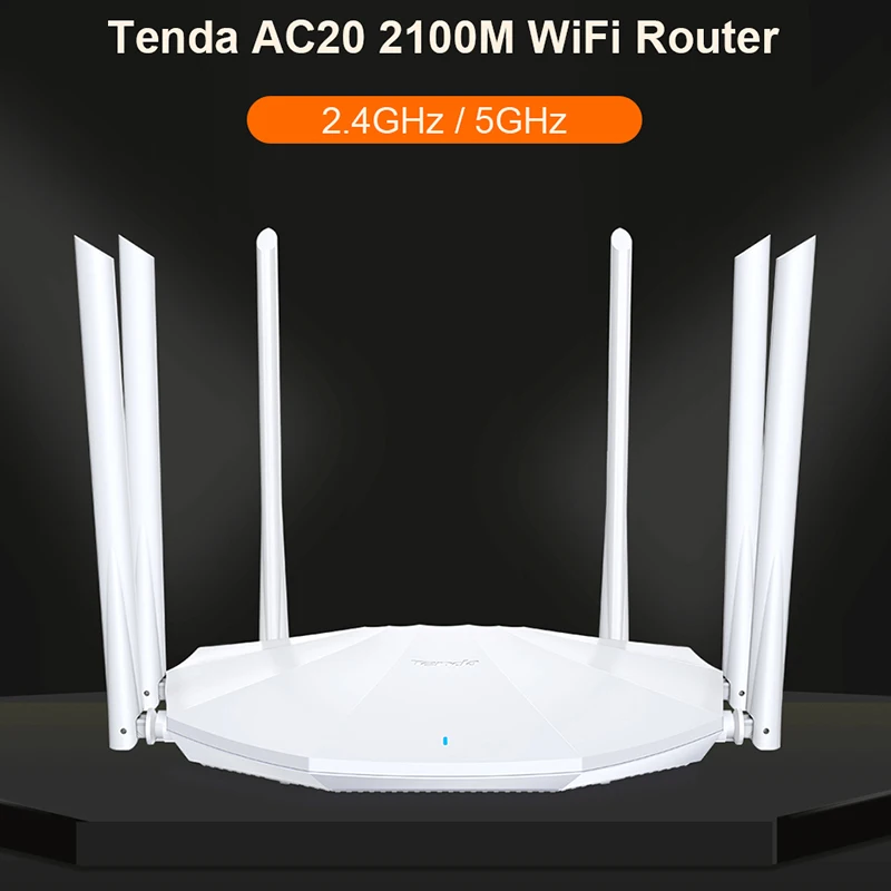 

Tenda AC20 Wireless Gigabit Router 2.4G/5G AC2100 Dual-Band Wifi Coverage External Signal Amplifier Networking Repeater PPPOE