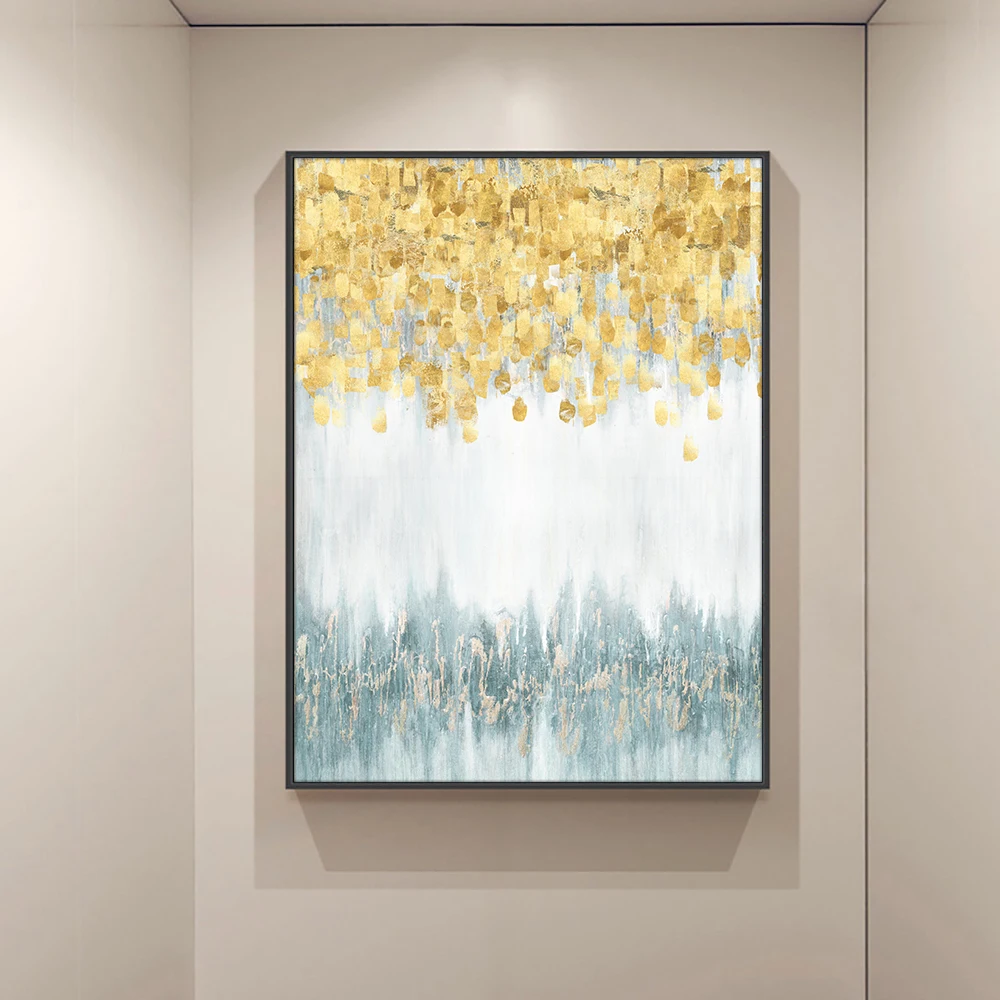 

Modern Abstract Art Yellow And White Canvas Painting Poster Print Wall Art Picture For Living Room Home Decor Frameless