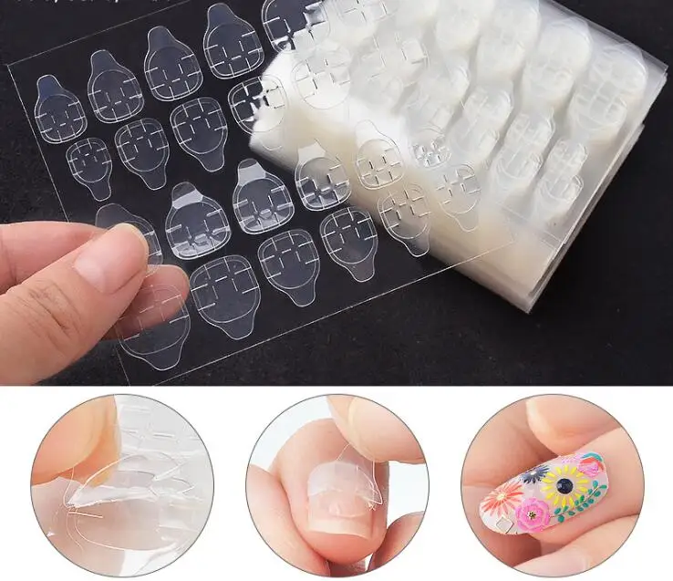 

200set/lot Invisible Nail Patch Traceless Water-proof Transparent Eco-Friendly Double Sided Adhesive Nail Art Supplies HA1833
