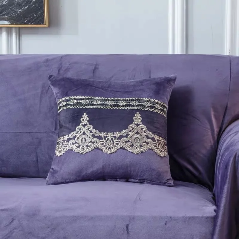 Плюшевый Чехол на подушку Роскошный чехол для дивана офиса Плетеный вышитый