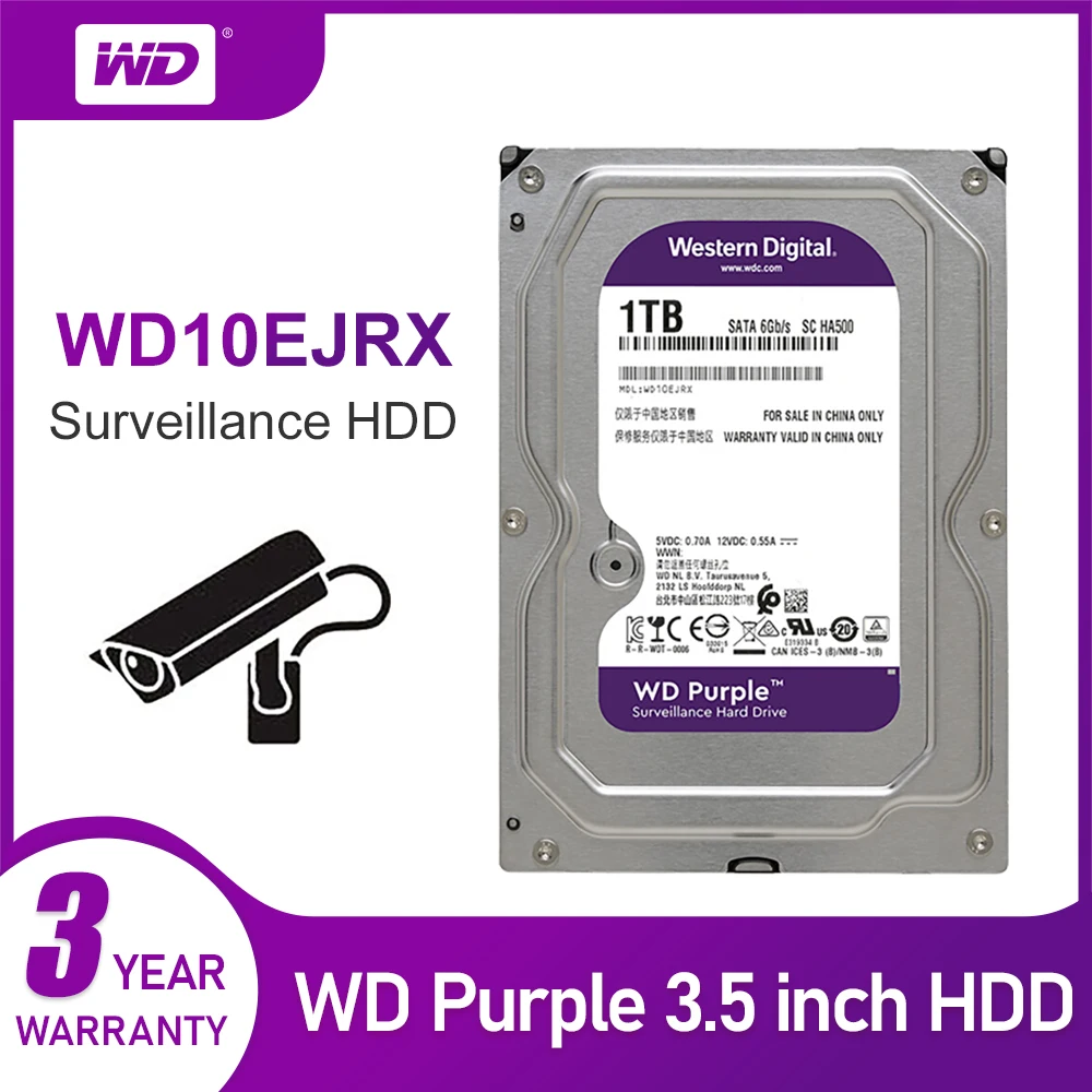 Жесткий диск Western Digital WD фиолетовый HDD 1 ТБ 2 3 4 SATA 6 0 ГБ/сек. 5 &quotSSD жесткий для