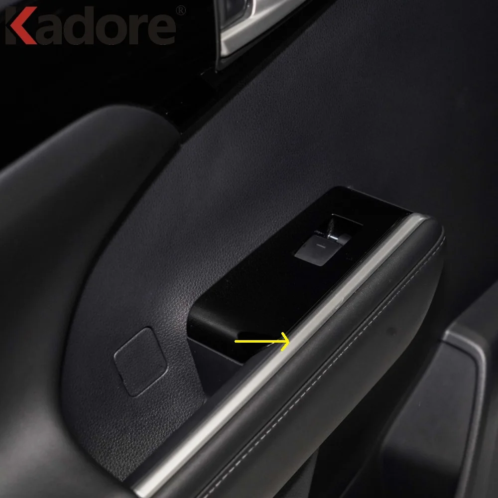 

Для Toyota Highlander Hybrid 2021 2022, крышка подлокотника под дерево, Декоративная полоса для двери, стикер, аксессуары для интерьера