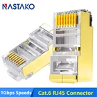 NASTAKO Cat6 Rj45 разъем Cat5e Сетевые разъемы Rj45 вилки 4 вверх 4 вниз Тип STP металлические экранированные модульные клеммы