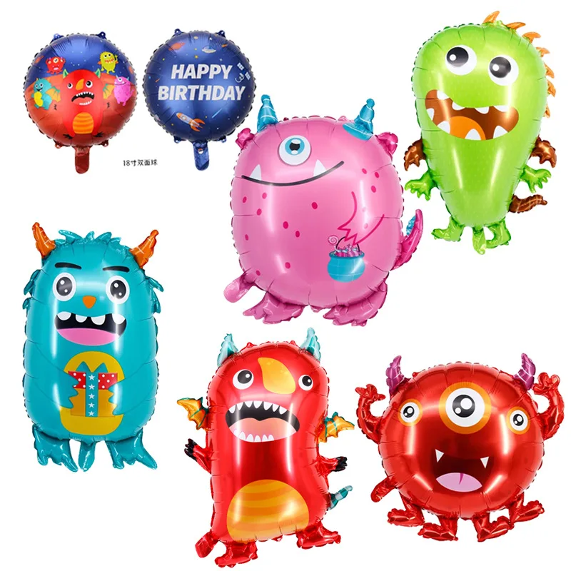

Cartoon Alien virus Foil Balloons Funny little monster Balloon Birthday Party Baby Gift Kids Room Decor Golob Supplies