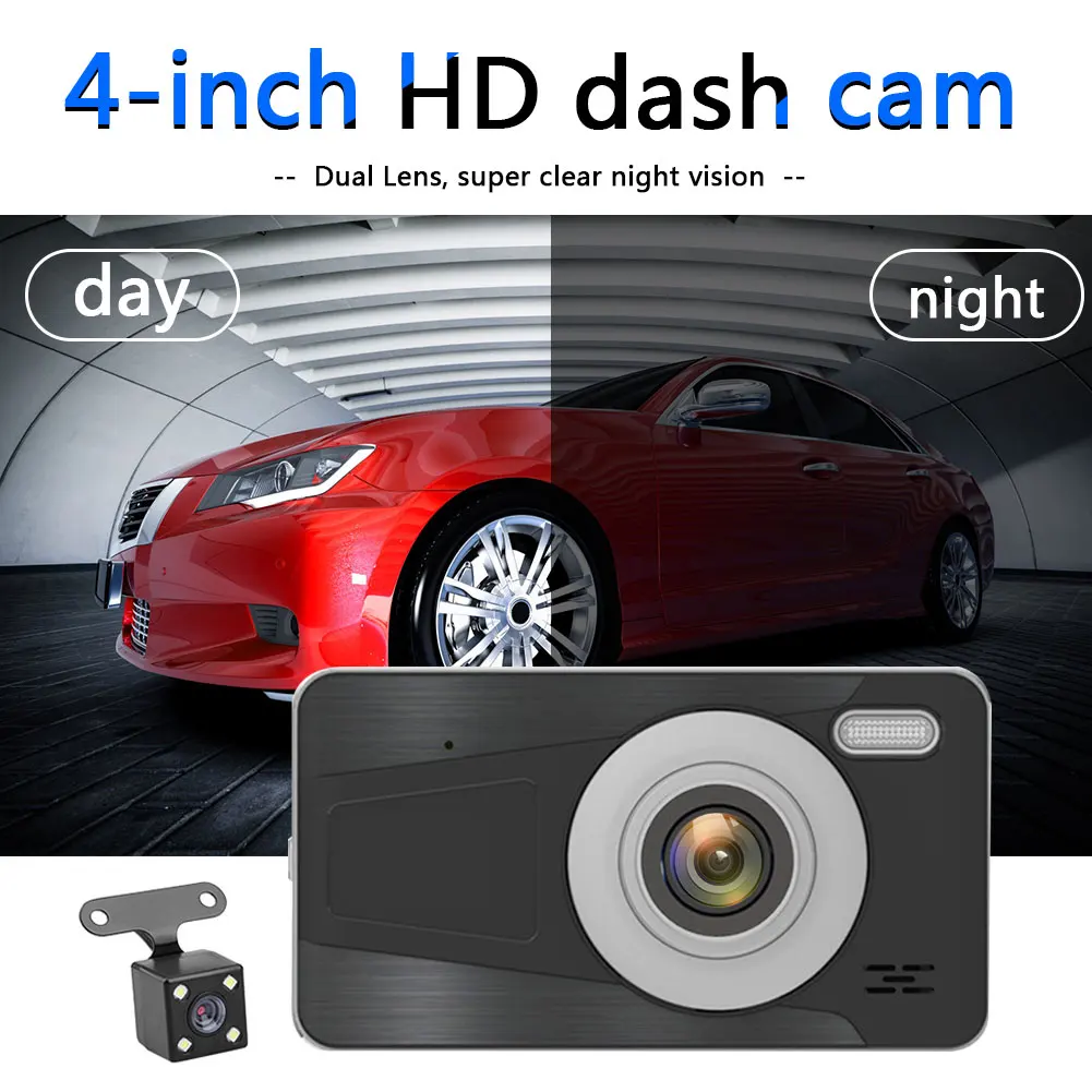 

4 inch IPS Screen 1080P Full HD Car Dashboard Camera with Rear View Camera