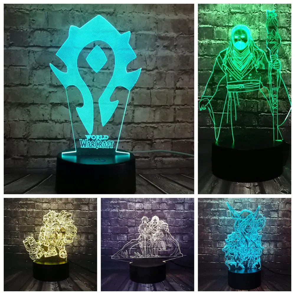 Прямая поставка модная игра wow Logo World of warcraft светодиодный Декор детский ночной