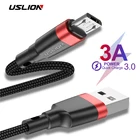 USLION QC3.0 Micro USB кабель для Xiaomi Redmi Note 5 Pro 4 Быстрая зарядка USB кабель для samsung S7 мобильный телефон зарядное устройство Шнур данных