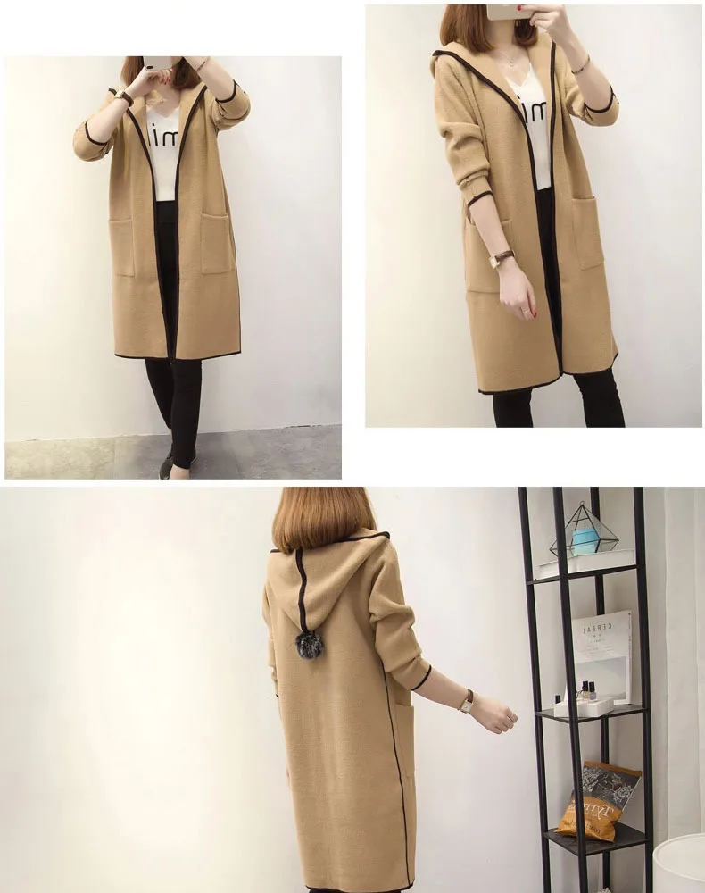Ccibuy женский кардиган, женский свитер для женщин, куртка размера плюс, Harajuku, Элегантная трикотажная верхняя одежда с карманами, свитер, накидка, пальто