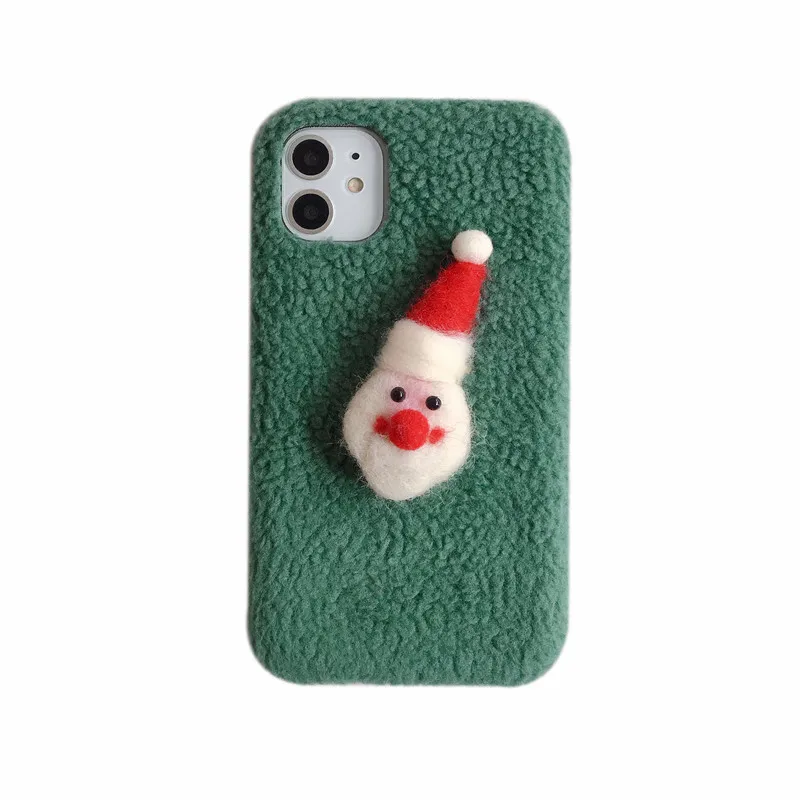 Плюшевый чехол с Санта Клаусом для iPhone 11 11 Pro Max, чехол с милым мультяшным оленем, силиконовый чехол для iPhone X XR XS MAX 7 8 6 6S Plus, чехол