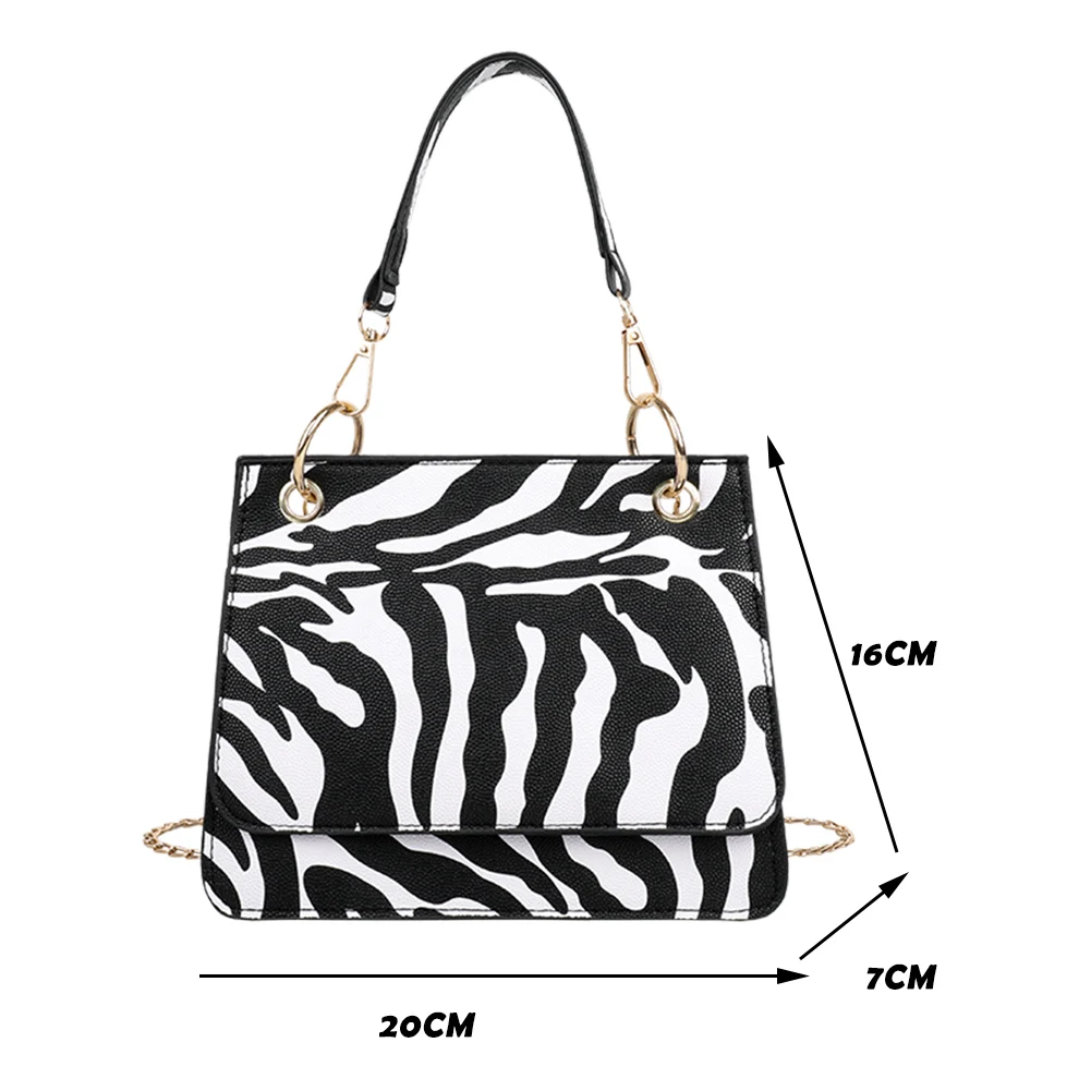 

Casual PU Leather Crossbody Messenger Bags Women Fashion Animal Pattern Shoulder Handbag Portable Street Chain Shopping Purse