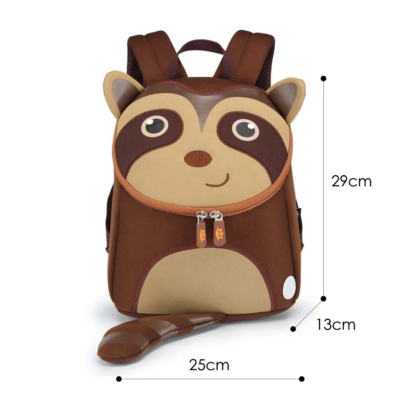 Raccoon Розовый 3D единорог школьные рюкзаки для девочек детский сад детские школьные рюкзаки с ручкой милые животные школьный рюкзак - Цвет: Raccoon