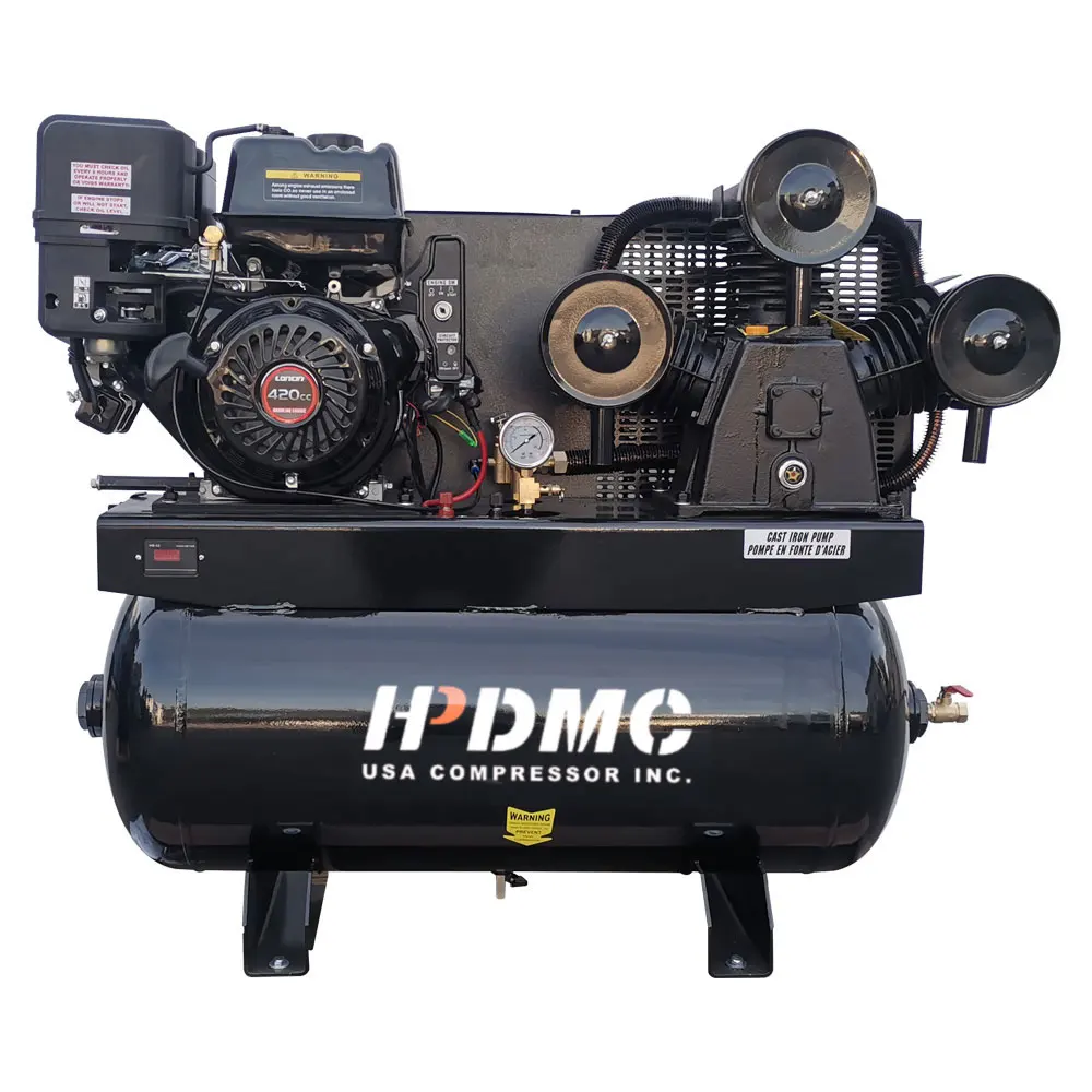 

W-1/8PGas Driven Piston Air Compressor 13HP - One Stage - 30 Gal Tank - 43.5cfm @ Max 125psi - 420CC Engine - for Service Truck