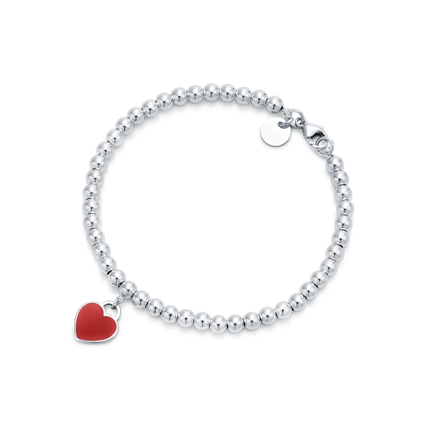 

Fashion cool hot style lovers heart card 4 mm round bead bracelet