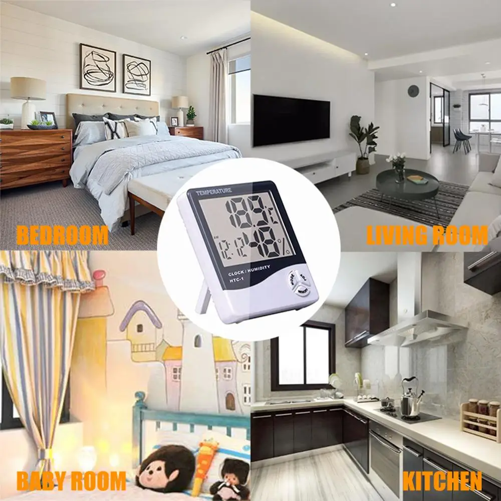 Термометр и гигрометр с большим экраном для дома детской комнаты высокоточный