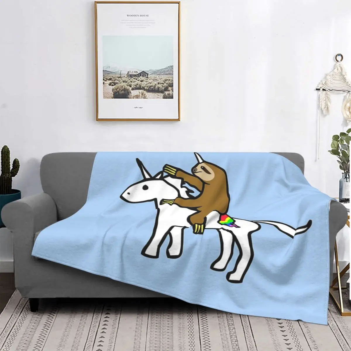 

Slothicorn-Manta de unicornio para montar, colcha de cama a cuadros, manta Thermal a cuadros de lino для пикника, a cuadros y cu