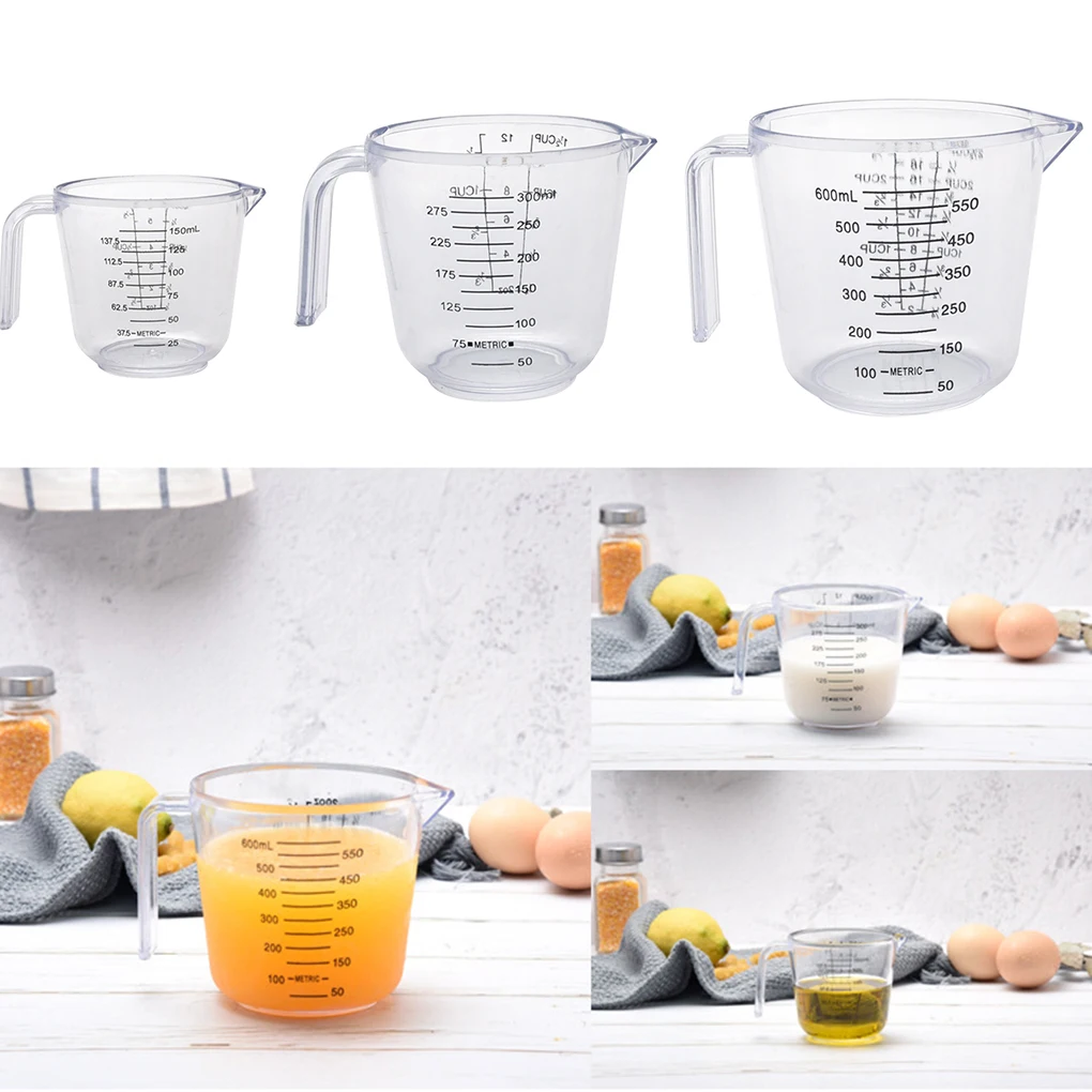 

150ML/300ML/600ML High Quality Plastic Measuring Cup Clear Scale Measuring Cup for Baking Beaker Liquid Measure Jug Container