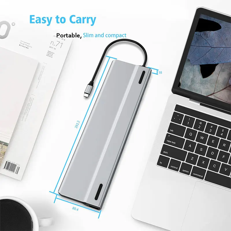 Док-станция 14 в 1 с Usb 3 0 Type C док-станция USB c на HDMI VGA TF/SD кардридер RJ45 PD аудио для MacBook