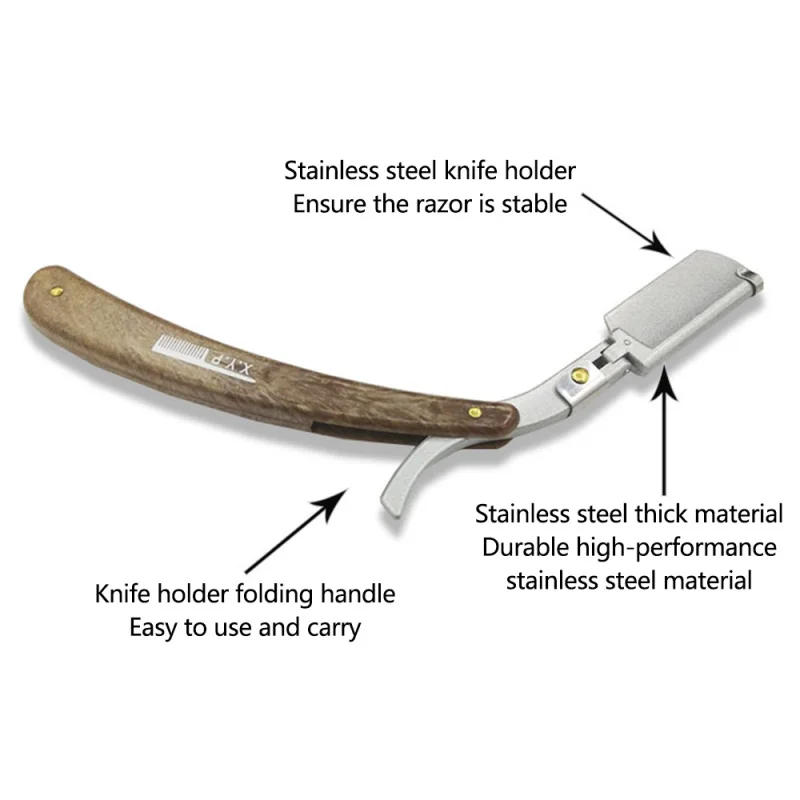 Ручная бритва профессиональная с прямым краем из нержавеющей стали для
