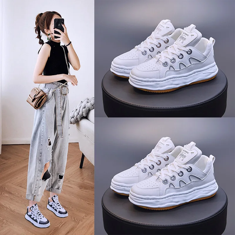 Ins platform sponge white shoe female han edition of new fund of 2021 autumn students running sneakers Z006 breathable shoes