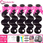 Gabrielle Оптовая Бразильская волна человеческие волосы пучки 30 32 34 дюйма естественный цвет Remy наращивание волос быстрая доставка