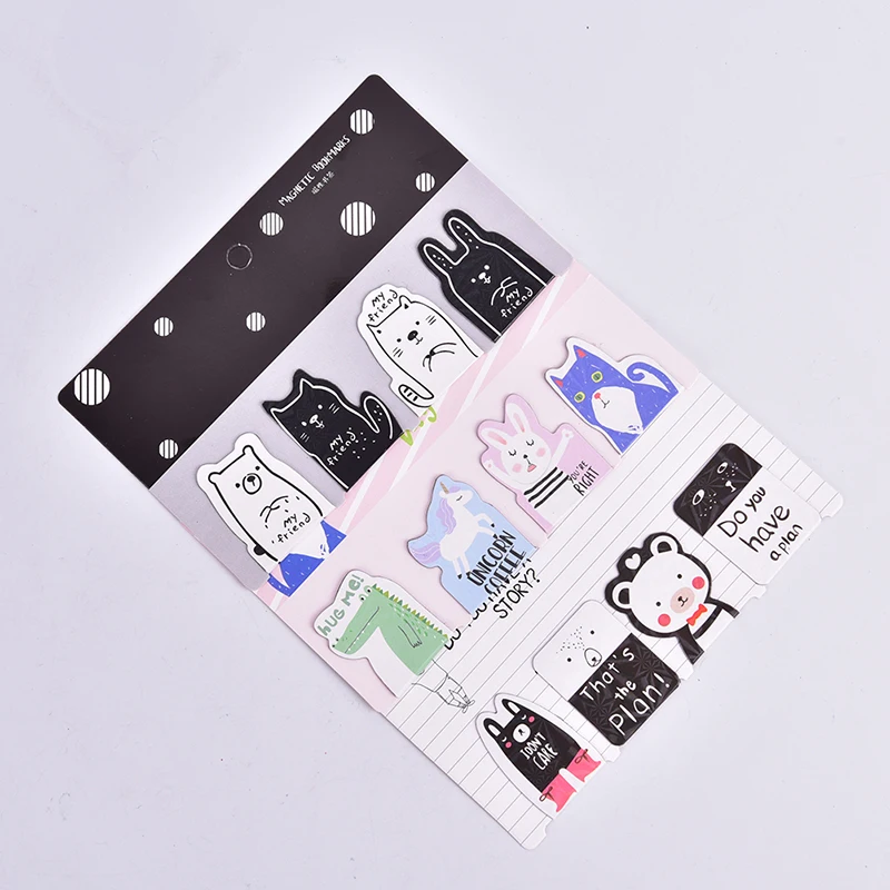 

4pcs/pack Rewarding Prize Cactus Bear Cat Magnetic Bookmarks Books Marker Of Page Stationery School Office Supply Student