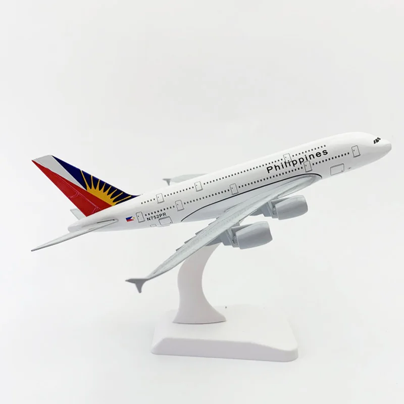

20CM/16cm Philippi 380 Airways Airbus alloy airplane model with landing gear Wheels aircraft Diecast kids Children birthday gift