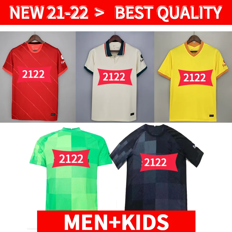 

21 22 LVP soccer jersey SALAH ALEXANDER ARNOLD VIRGIL DIOGOJ Thiago A.BECKER 2021 2022 liverpooling football shirt Kids kit set