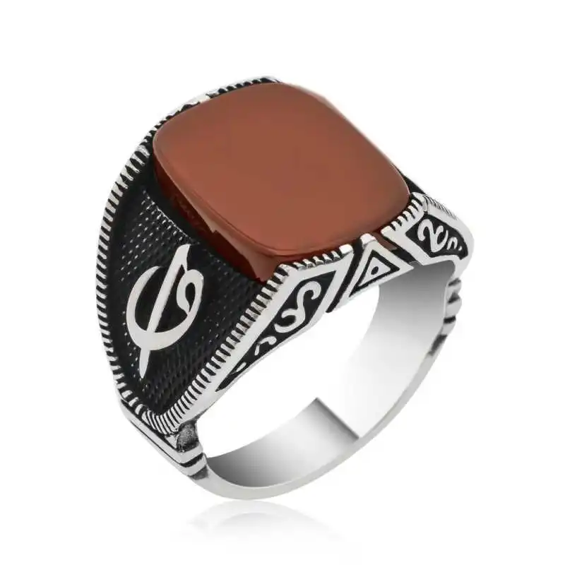 

Silverlina Silver Aleph Vav Male Ring