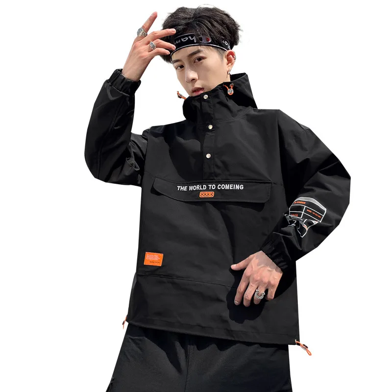 2019 половина на молнии комбинезон с капюшоном куртка Тренч пальто мужская