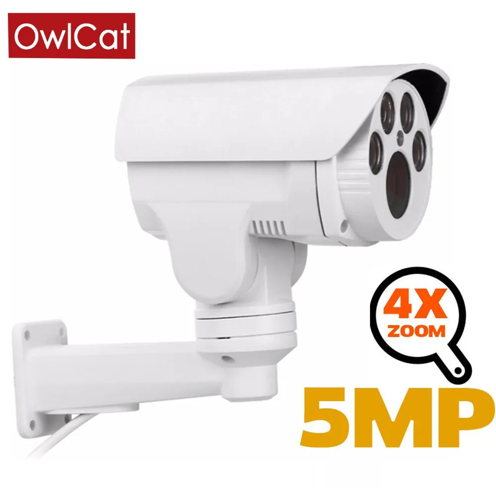 OwlCat IP Камера PTZ вращающаяся 2MP 5MP уличная Водонепроницаемая 4X 10X оптический зум IR 40-60 м ночное видение безопасность видеонаблюдение