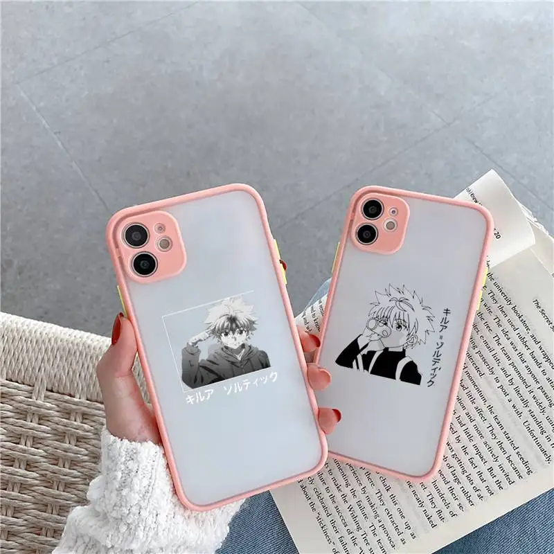 

hunter x hunter Phone Case Pink matte transparent For iPhone 7 8 x xs xr 11 12 pro plus max mini Clear Funda