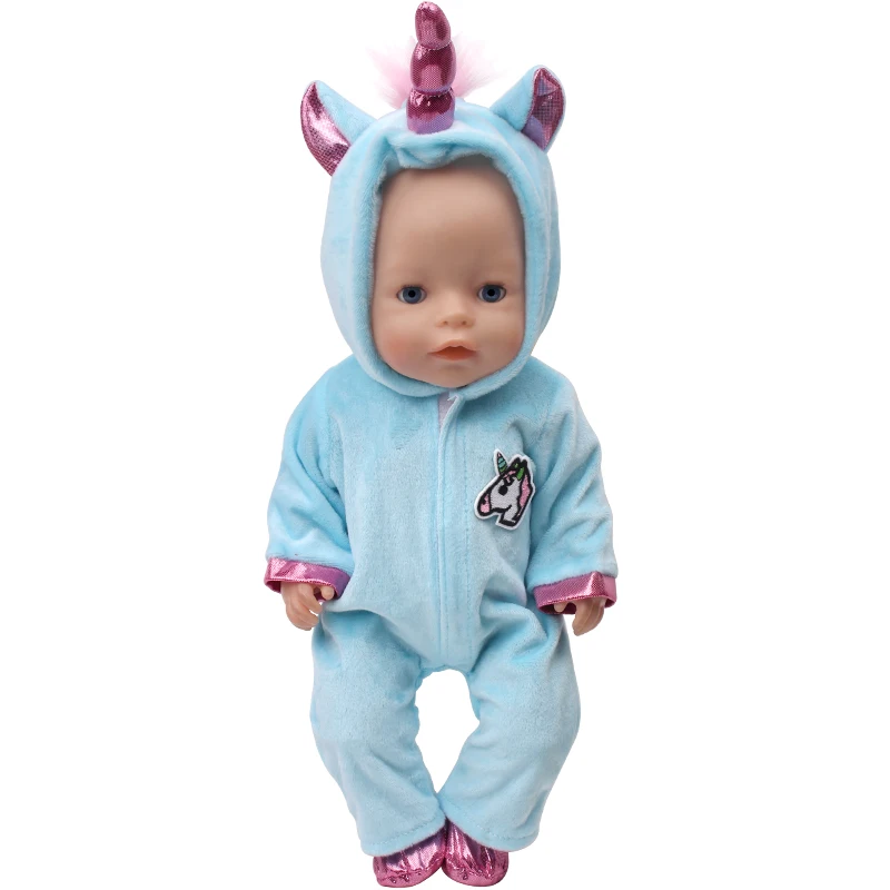43 см Одежда для американских кукол мальчиков розовый костюм единорога синий
