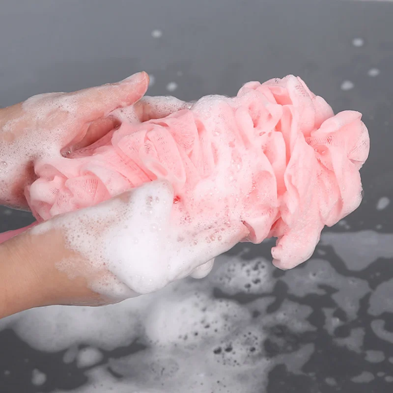 

1 Shower Brush Mud Rub Back Shower Gel Mesh Sponge Shower Brush With Handle Skin Cleaning Shower Brush ExfoliationBathroom Brush