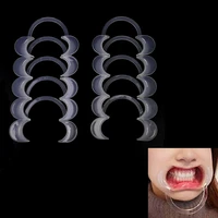 10pcs safe use medium size c type mouth opener dental orthodontic plastic cheek lip retractor clear color or home