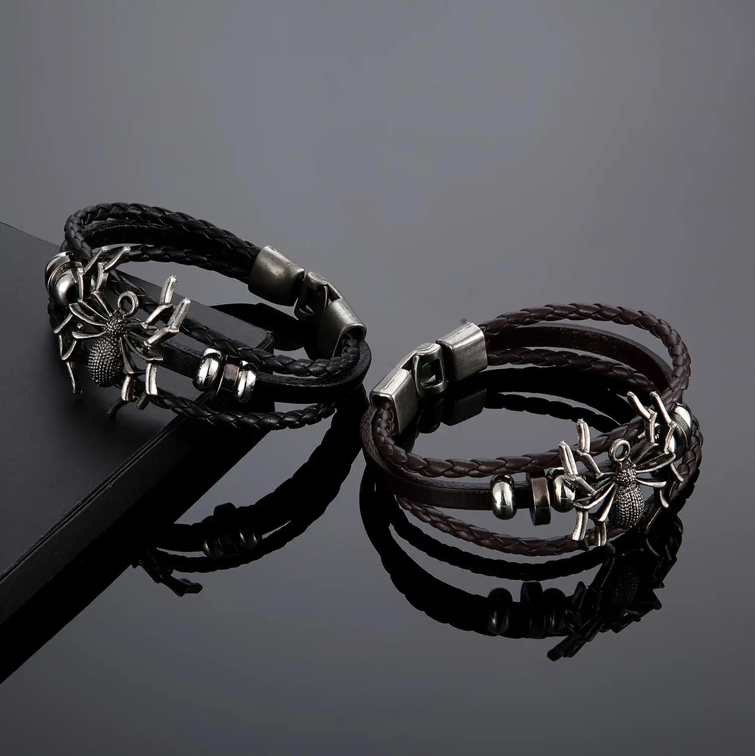 Модный кожаный браслет 2020 многослойный женский и мужской в стиле ретро панк рок