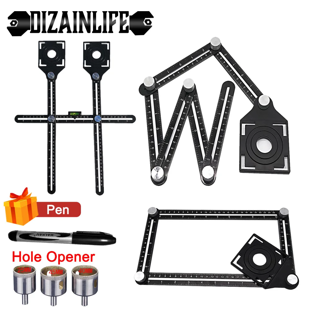 Многоугловая Регулируемая линейка для керамической плитки 6 складной локатор