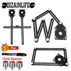 Многоугловая Регулируемая линейка для керамической плитки, 6-складной локатор отверстий, транспортир с определителем отверстий, направляющая для сверления отверстий в плитке