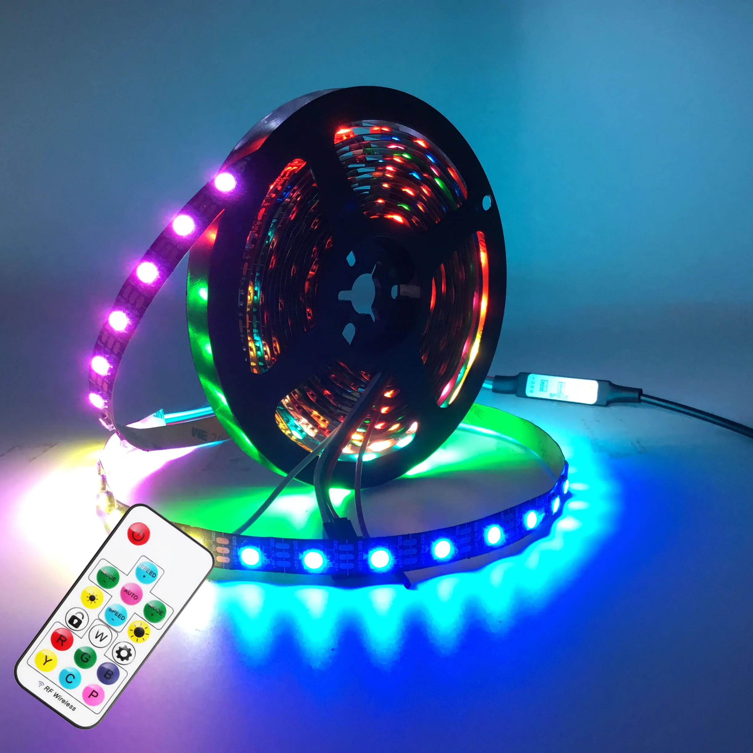 Светодиодная лента RGB WS2812B с USB Адресуемая Пиксельная пульт дистанционного