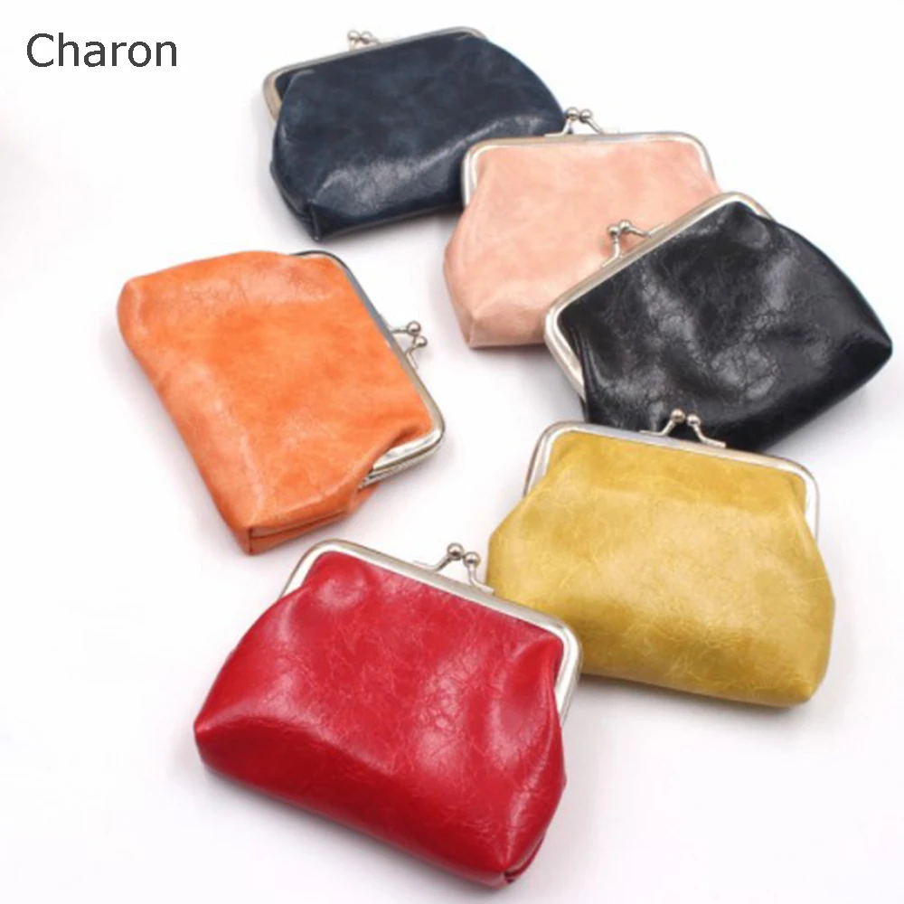 

Pu Leather Pocket Money Purse Buckle Coin Wallet Candy Color Card Holder Simple Mini Purse Clutch Bag Gift For Women Girls