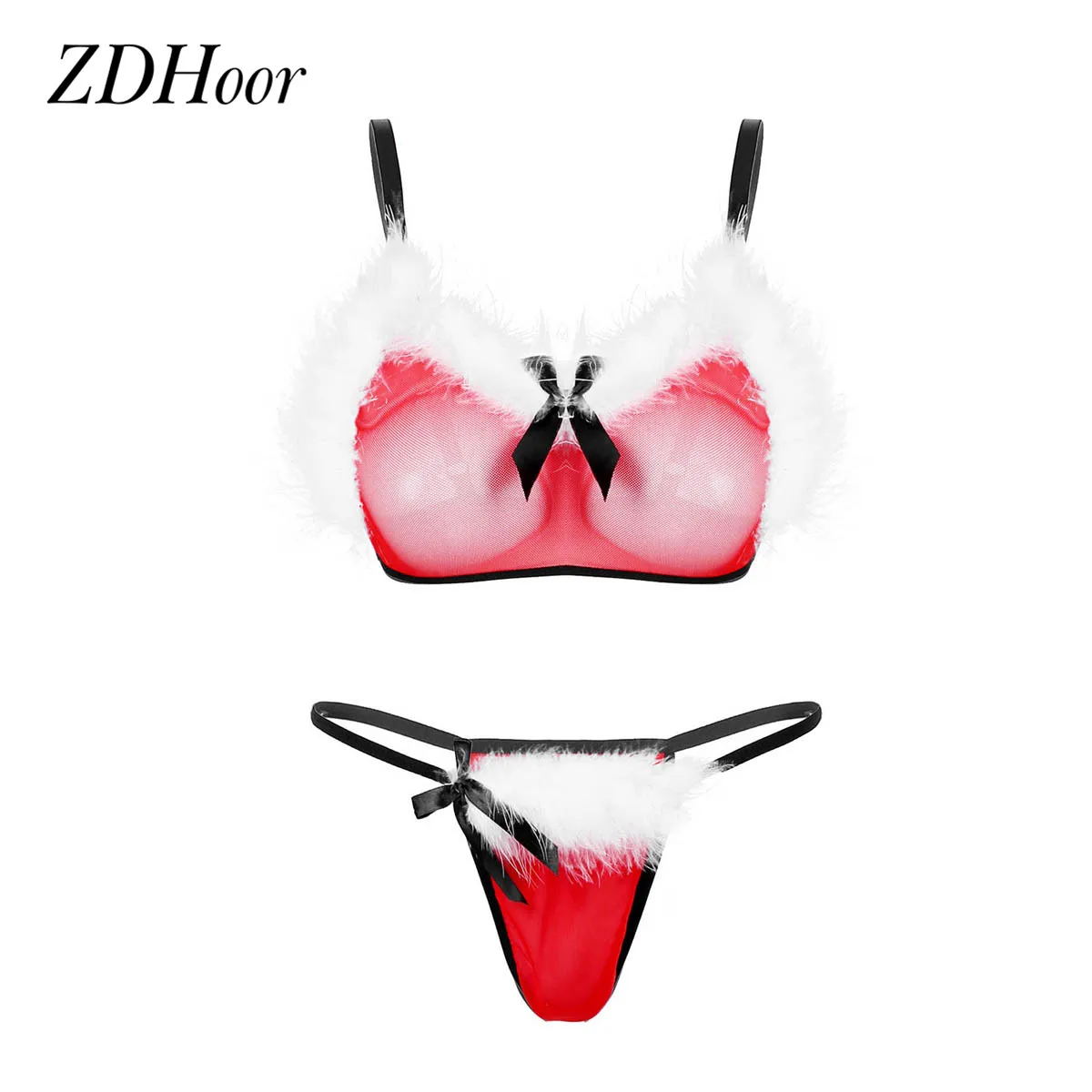 

Рождественский комплект кружевного нижнего белья, женские сексуальные женские топы, стринги, трусы, нижнее белье, одежда для сна, эротический костюм для косплея, лидер продаж